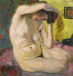 Georg Tappert - Kauernder Weiblicher Akt (Crouching Female Nude)