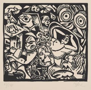 Georg Tappert - Schlafende mit Masken.