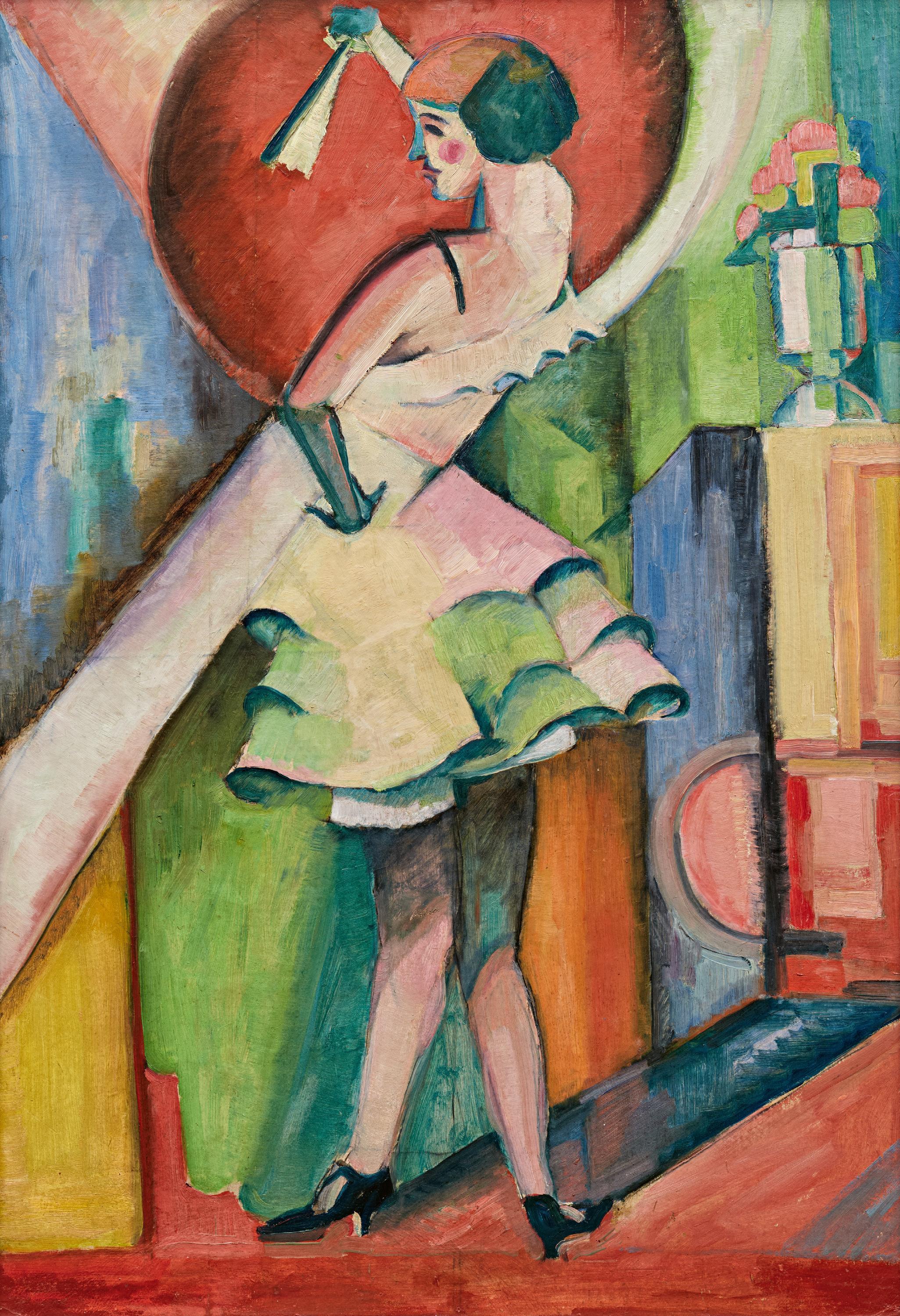 Georg Tappert - Tänzerin mit erhobenem Fächer.