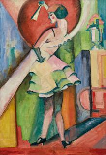 Georg Tappert - Tänzerin mit erhobenem Fächer.