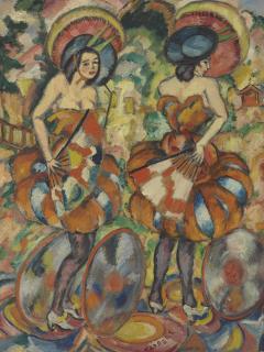 Georg Tappert - Zwei Tänzerinnen mit Fächern