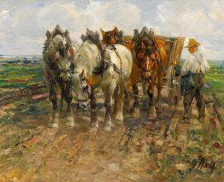 Georg Wolf - Bauer mit Pferdegespann