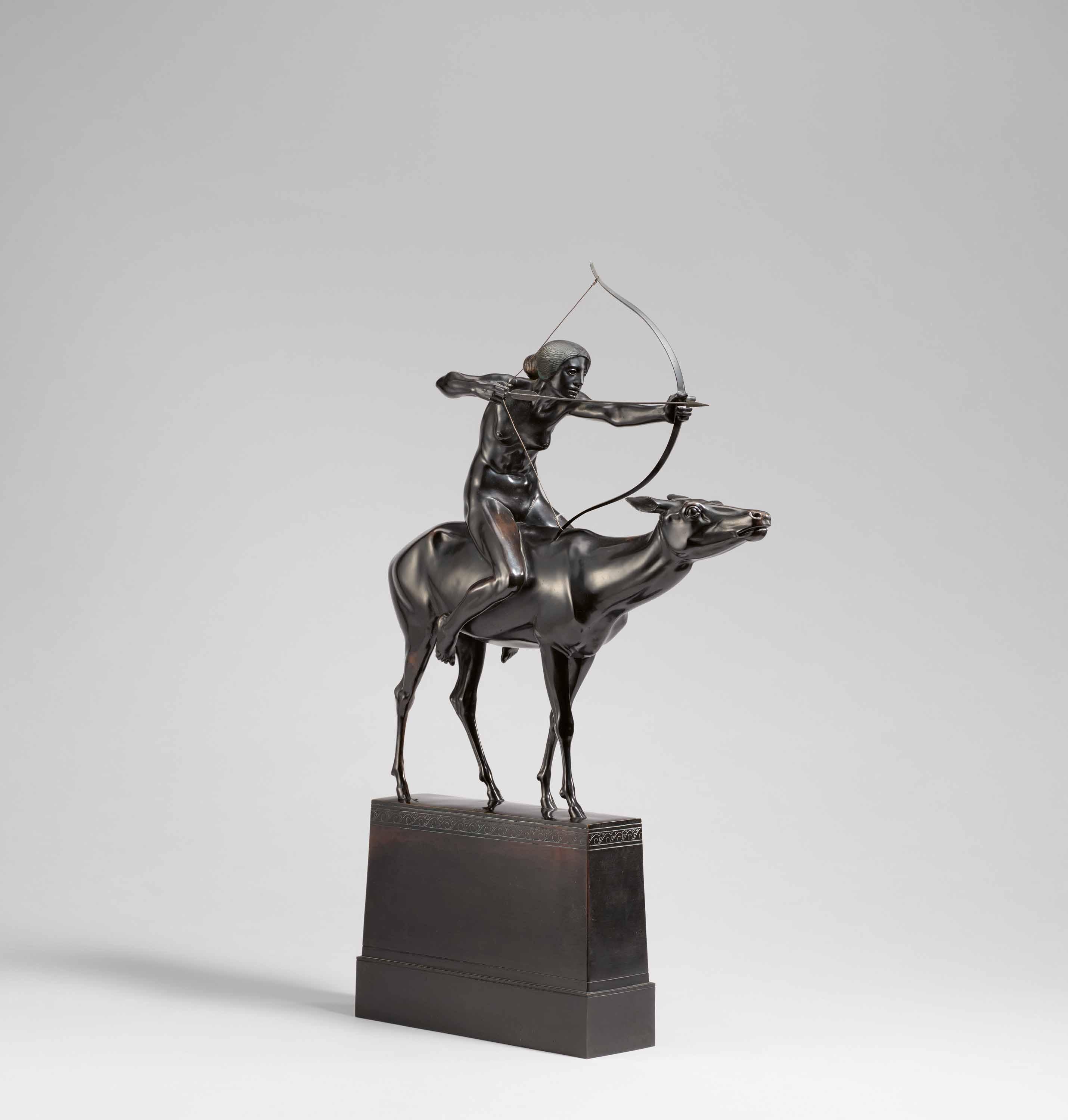 Georg Wrba - Diana auf der Hirschkuh.