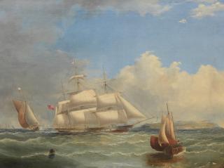 George Alexander Napier - The Anchoria and other vessels off a headland