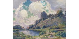 George Ames Aldrich - Montreuil from the Canche sur Mer