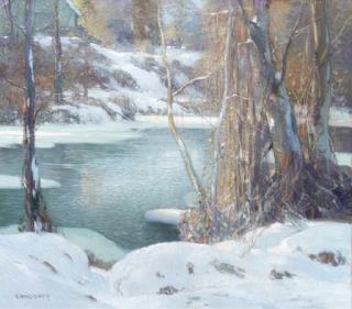 George Ames Aldrich - River in Winter