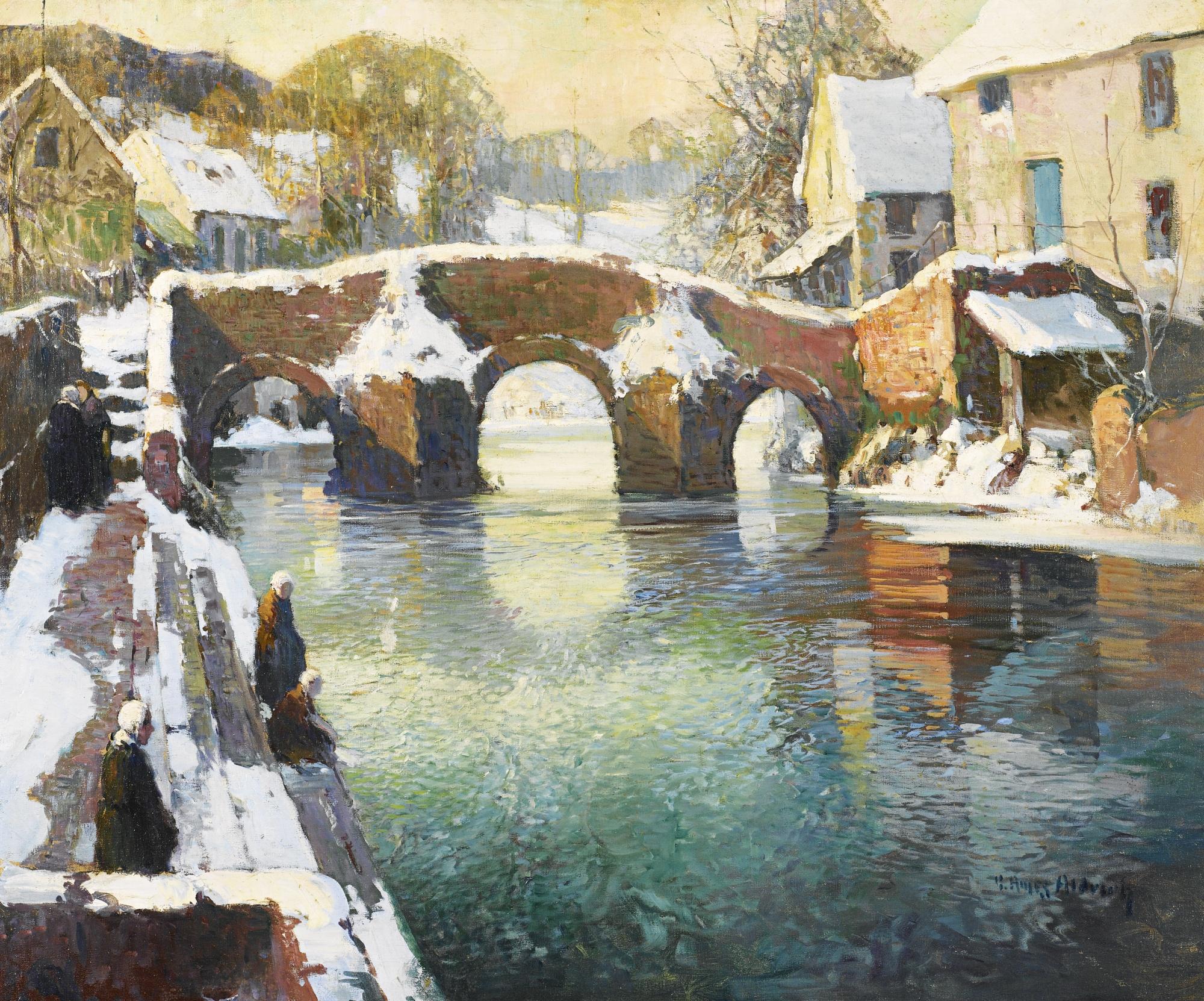 George Ames Aldrich - The Bridge At Quimperle, Brittany