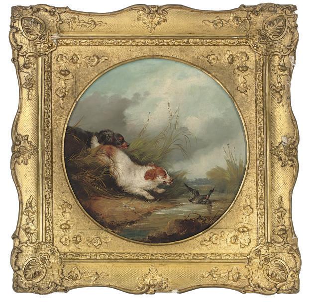 George Armfield - A playful chase, in a circluar mount