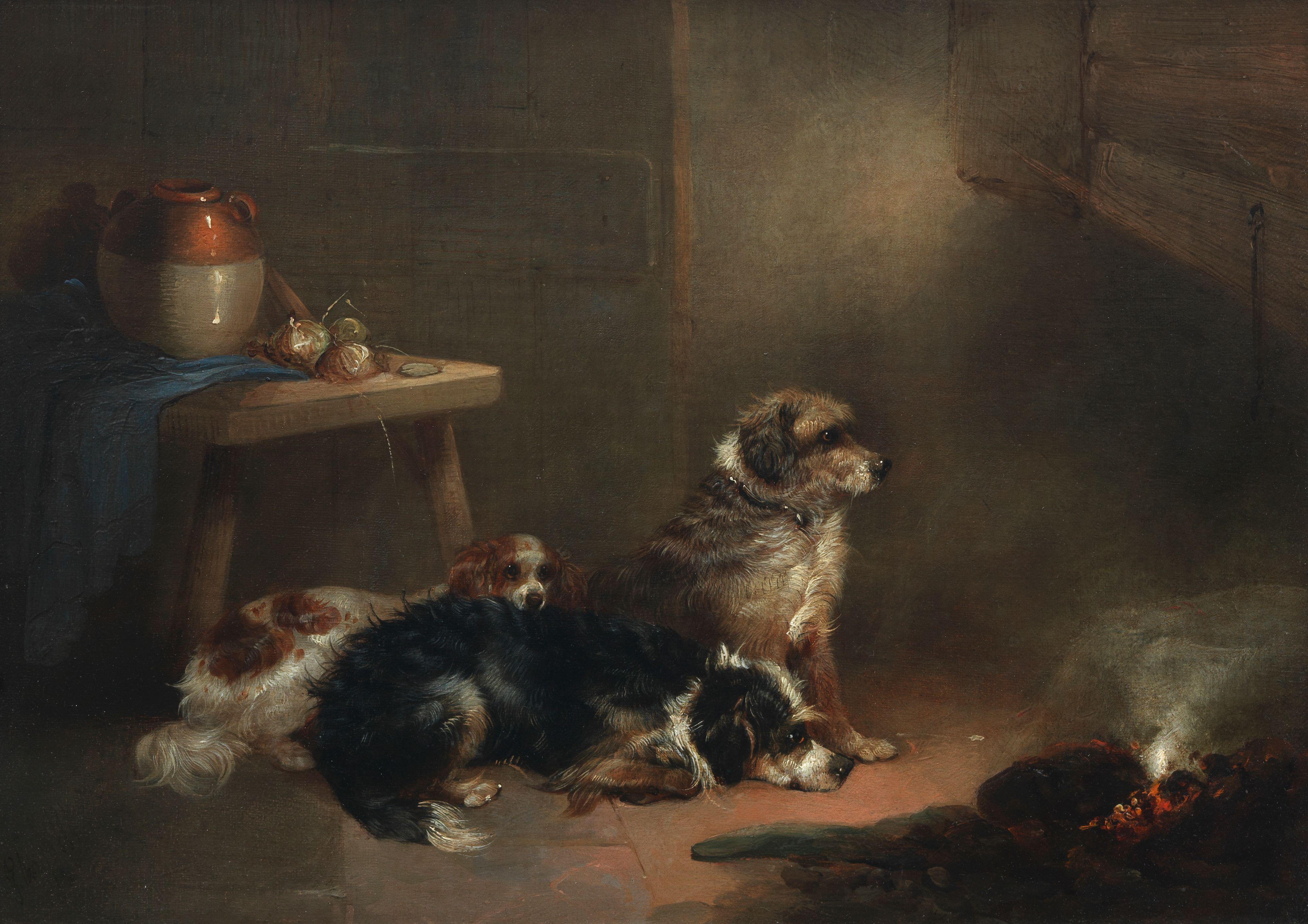 George Armfield - Dogs in an interior (2)