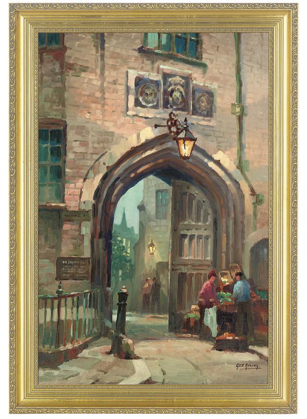George Ayling - An entrance to Lincoln\'s Inn from Chancery Lane
