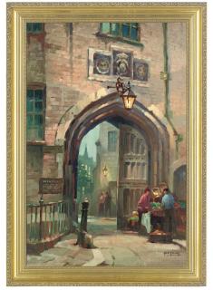 George Ayling - An entrance to Lincoln\'s Inn from Chancery Lane