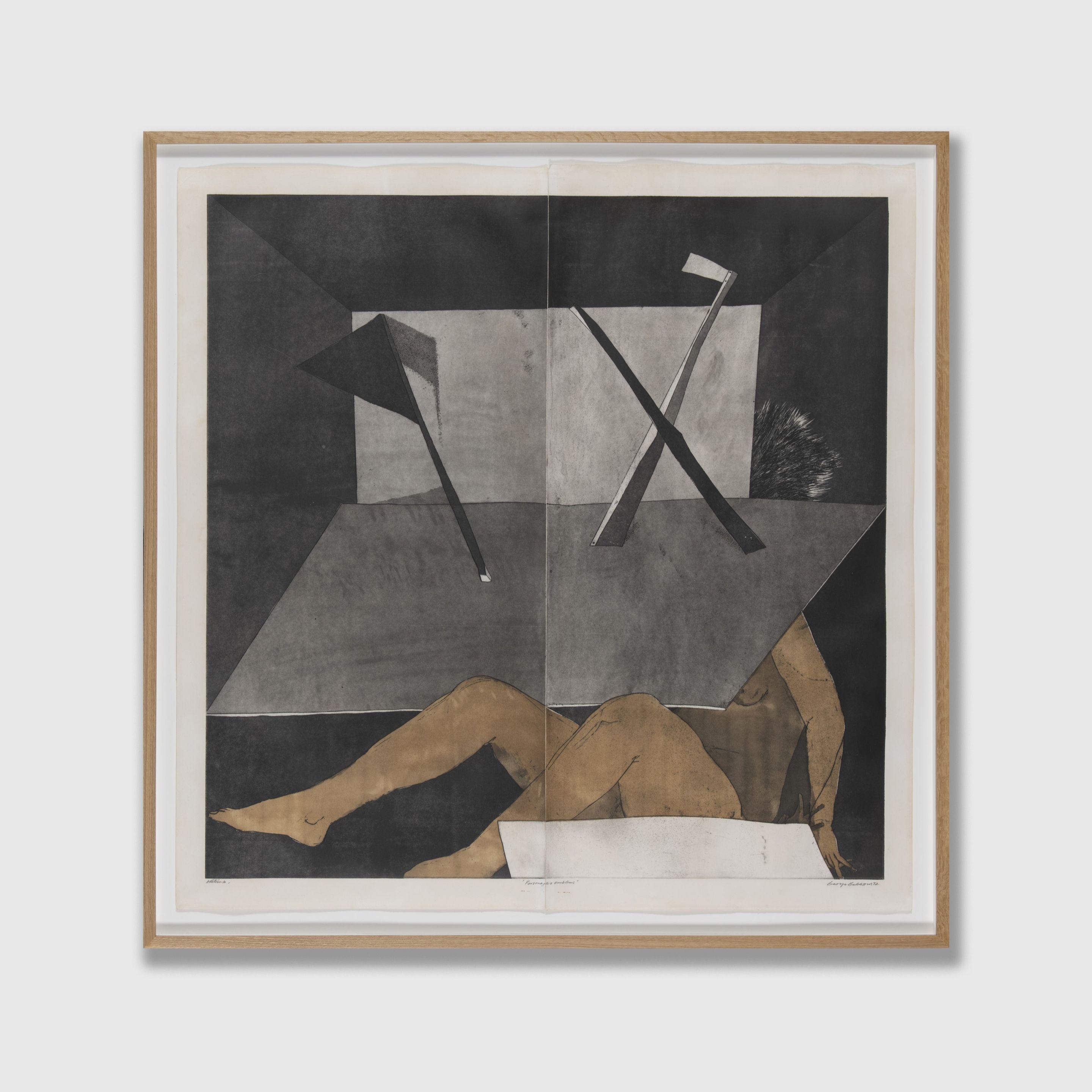 George Baldessin - Personage and Emblems, 1972