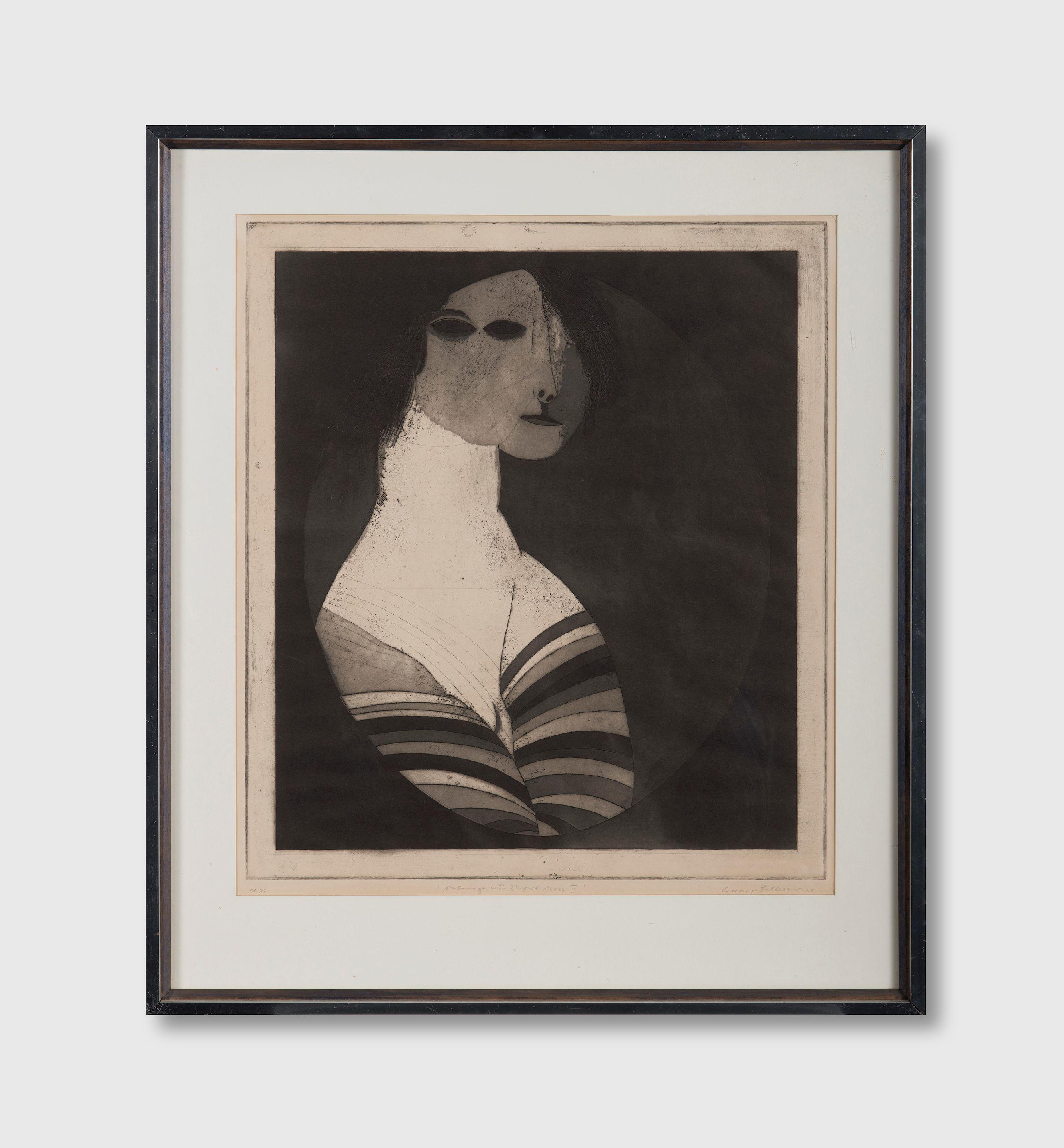 George Baldessin - Personage with Striped Dress II, 1968 (plate)