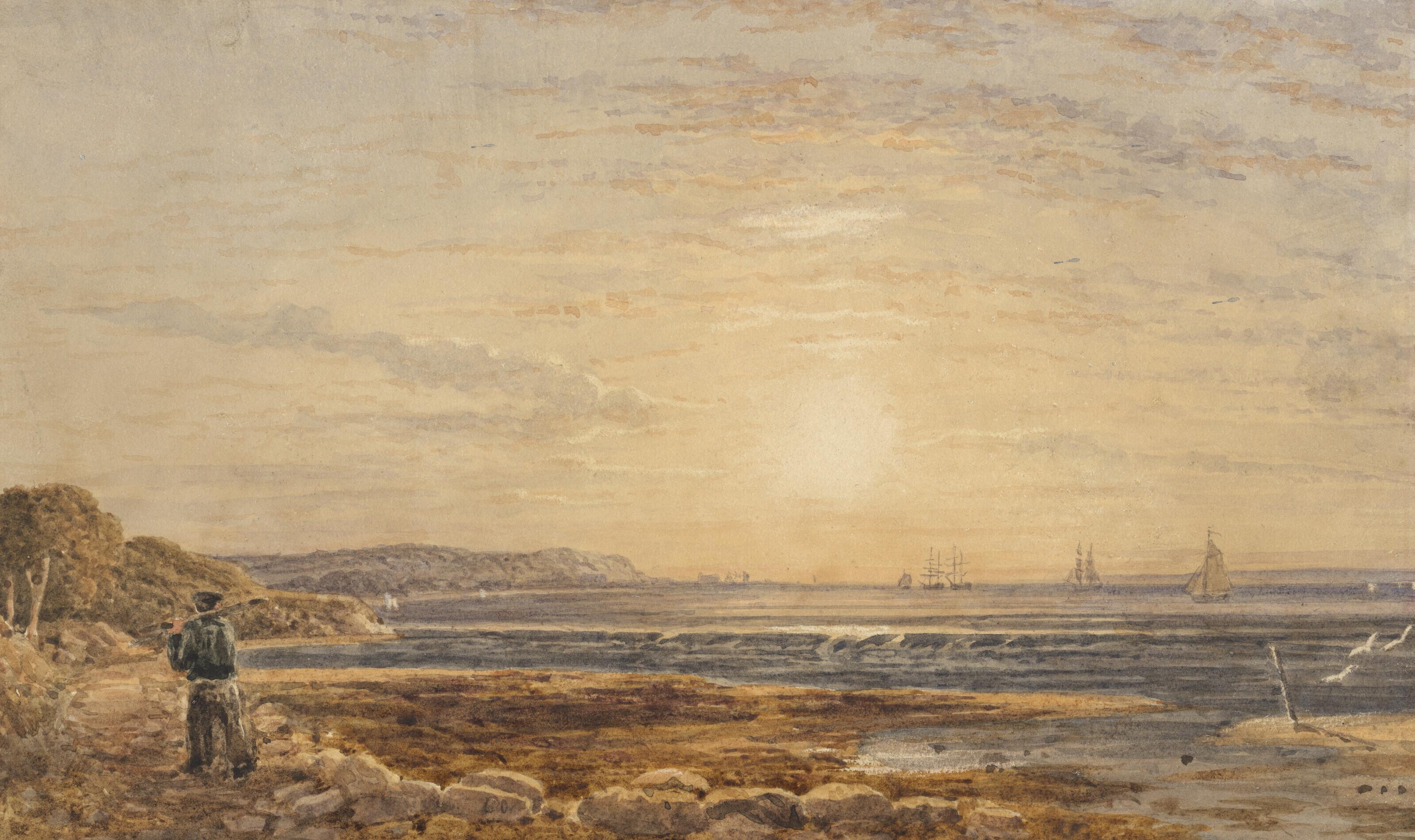 George Barret Jun. - The Needles from Alum Bay, Isle of Wight, at Sunset
