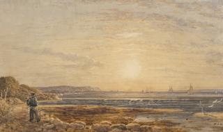 George Barret Jun. - The Needles from Alum Bay, Isle of Wight, at Sunset