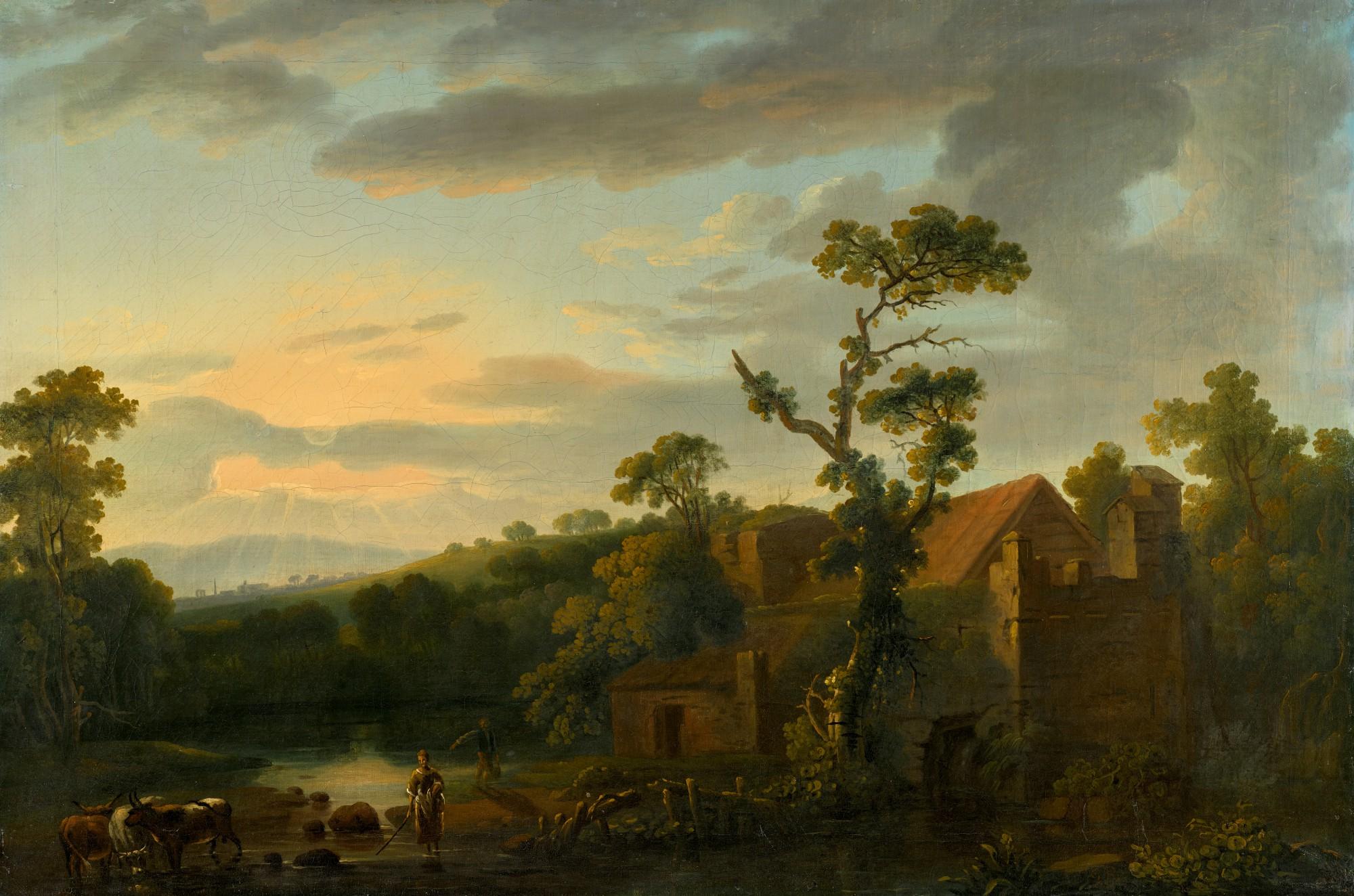 George Barret, R.A. - Wooded River Landscape