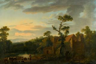 George Barret, R.A. - Wooded River Landscape