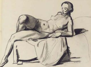 George Bellows - Nude Study, Classic On A Couch