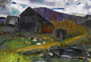 George Bellows - Old Barn, Shady Valley
