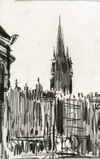 George Benjamin Luks - A Gothic cathedral