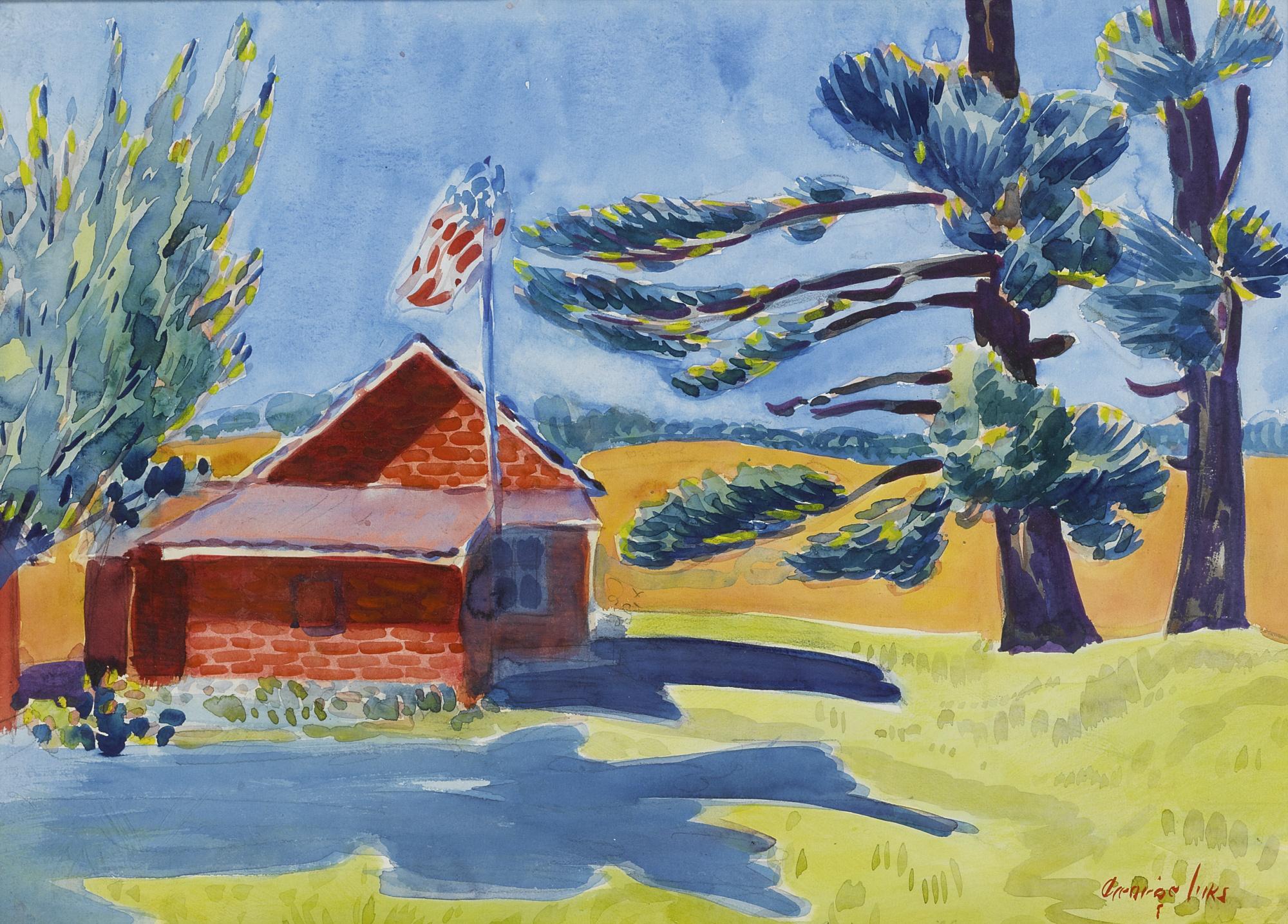 George Benjamin Luks - Old Schoolhouse, Ryders