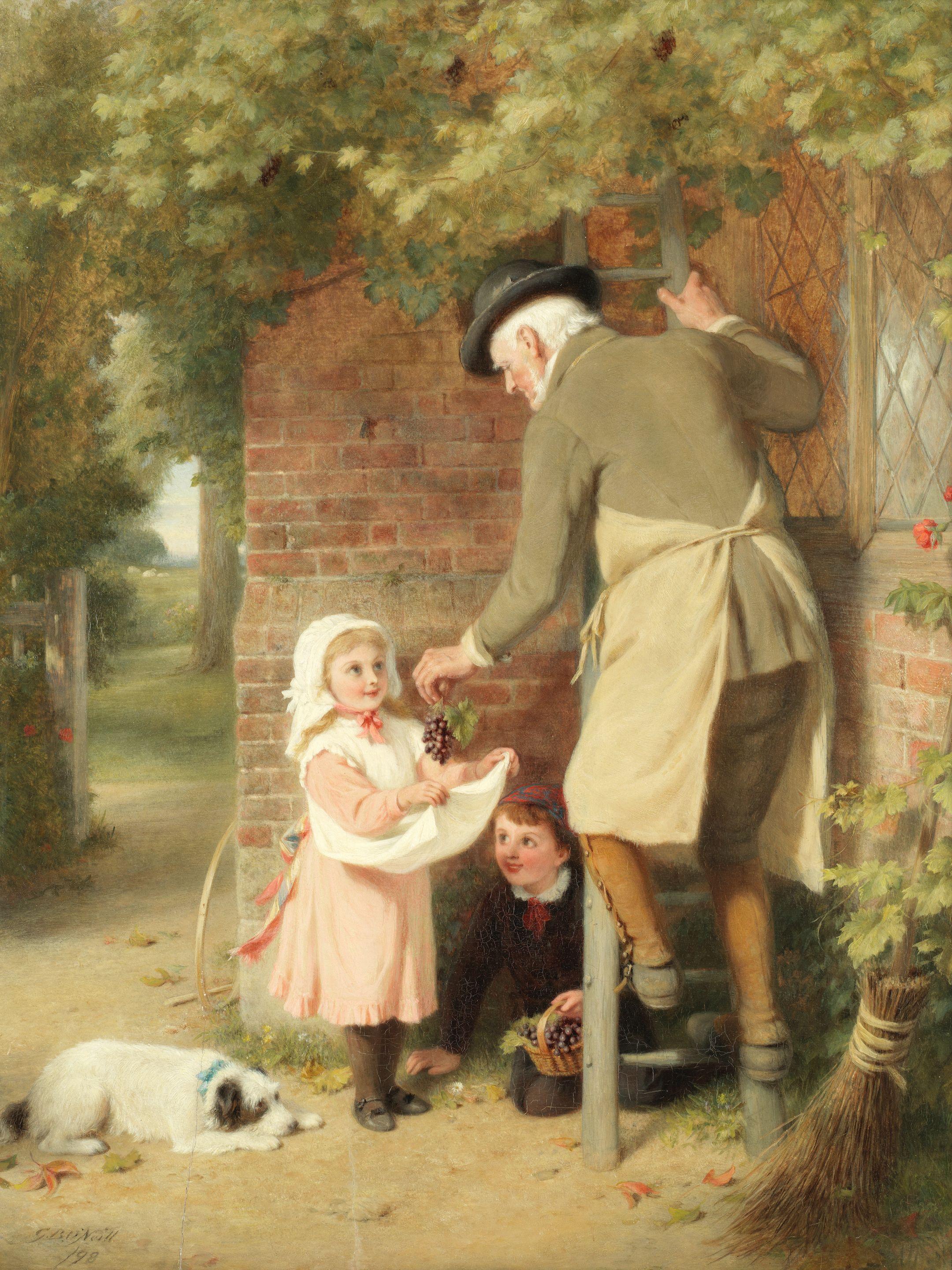 George Bernard O\'Neill - Picking grapes