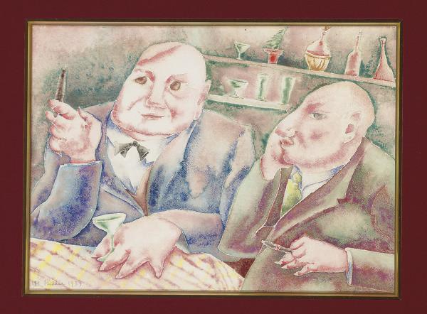 George Biddle - Men in a bar; and a companion piece