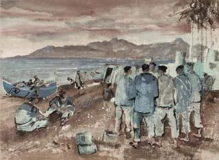 George Campbell, R.H.A. - Fishermen at Palos