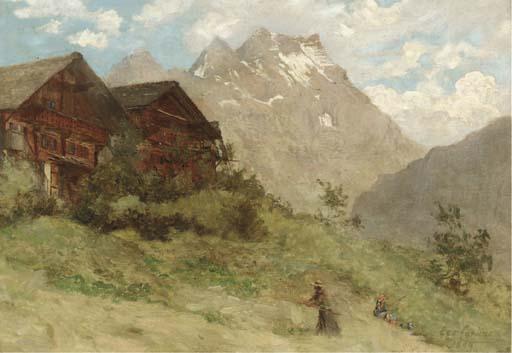 George Carline - Chalets near Diableret, Switzerland