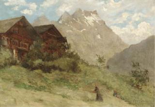 George Carline - Chalets near Diableret, Switzerland