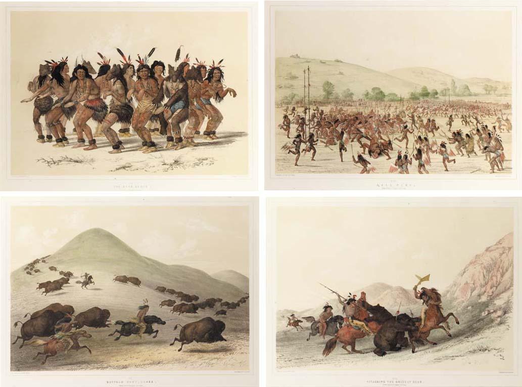 George Catlin - Catlin\'s North American Indian Portfolio. Hunting Scenes and Amusements of the Rocky Mountains and Prairies of America.  from Drawings and Notes of the Author..., London, G. Catlin, 1844 (Abbey, Travel, 653; Sabin 11532)