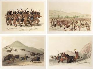George Catlin - Catlin\'s North American Indian Portfolio. Hunting Scenes and Amusements of the Rocky Mountains and Prairies of America.  from Drawings and Notes of the Author..., London, G. Catlin, 1844 (Abbey, Travel, 653; Sabin 11532)