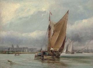 George Chambers, Jun. - Barges On Greenwich Reach