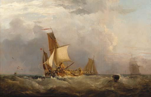 George Chambers, Jun. - Dutch barges at the buoy