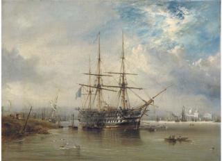 George Chambers, Jun. - H.M.S. Agamemnon Lying Off Greenwich, Possibly When Loading The Atlantic Telegraph Cable