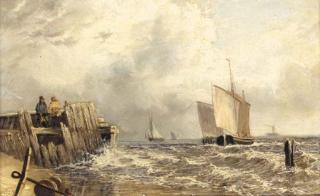 George Chambers, Sen. - Drawing in the net; and Luggers off a jetty