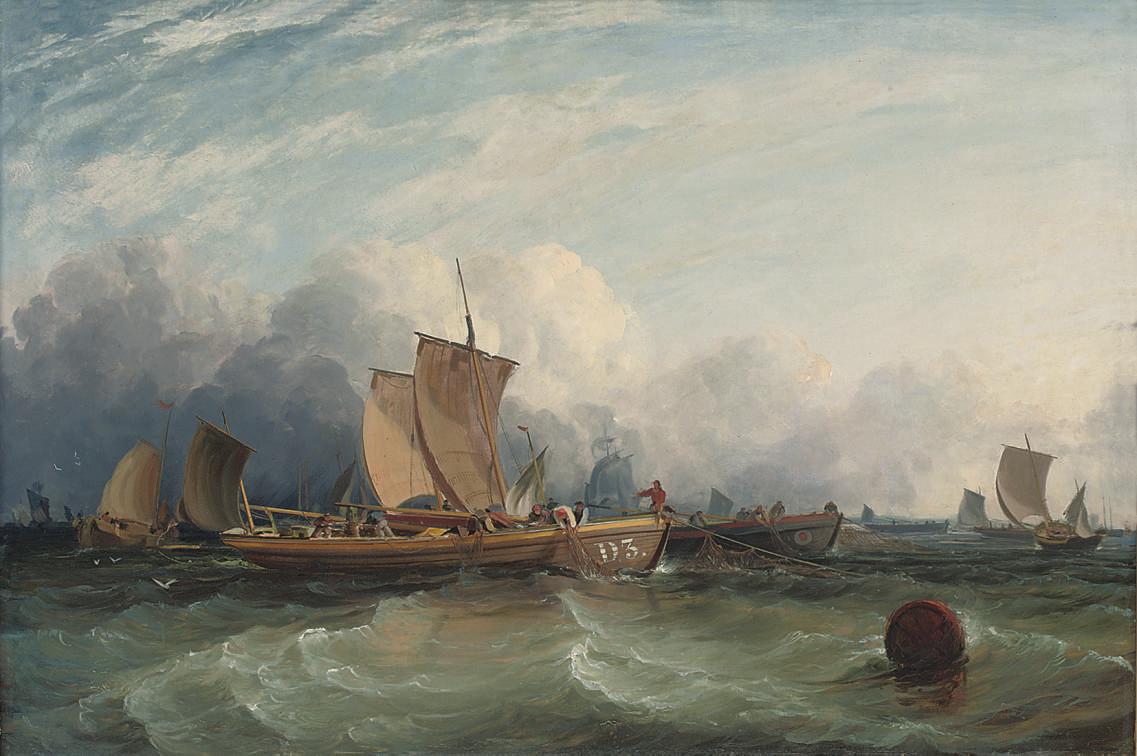 George Chambers, Sen. - Dublin fishermen hauling in the nets