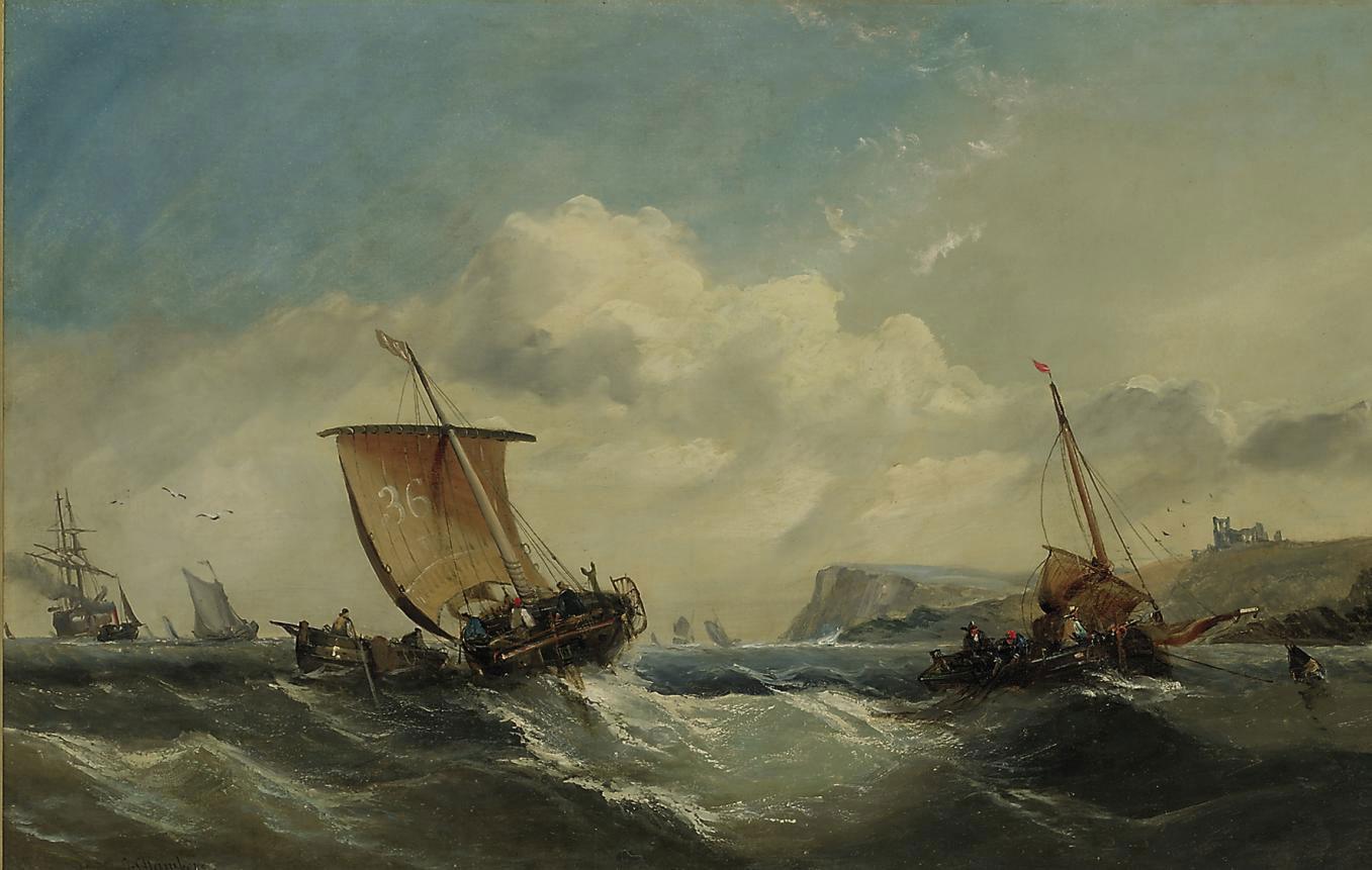 George Chambers, Sen. - Fishing vessels in a heavy swell off Whitby