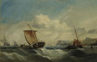 George Chambers, Sen. - Fishing vessels in a heavy swell off Whitby