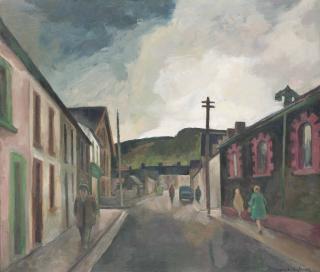 George Chapman - Street Scene, Village In South Wales