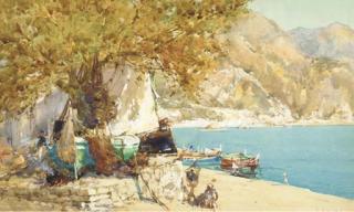 George Charles Haite - The Boat Ashore, Villefranche