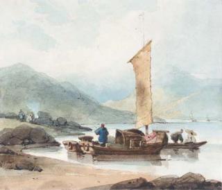 George Chinnery, R.H.A. - Fishing boats, Macao