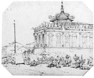 George Chinnery - A Chinese Temple, Macao