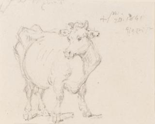 George Chinnery - A group of five sketches including a study of a cow and four figure studies