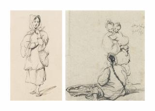 George Chinnery - A Tanka Boat Girl; And A Chinese Pedlar, Macao