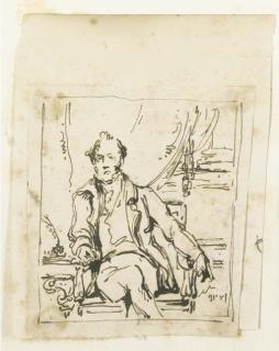 George Chinnery - Four figure studies including; Study for a family group with a dog and musical instruments; Portrait study of a gentleman (illustrated); Chinese figure with a basket and a parasol; and Head of a man