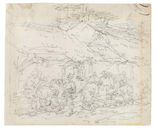 George Chinnery - Street Scene, Macao