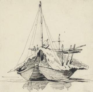 George Chinnery - Study of a boat on the Hooghly