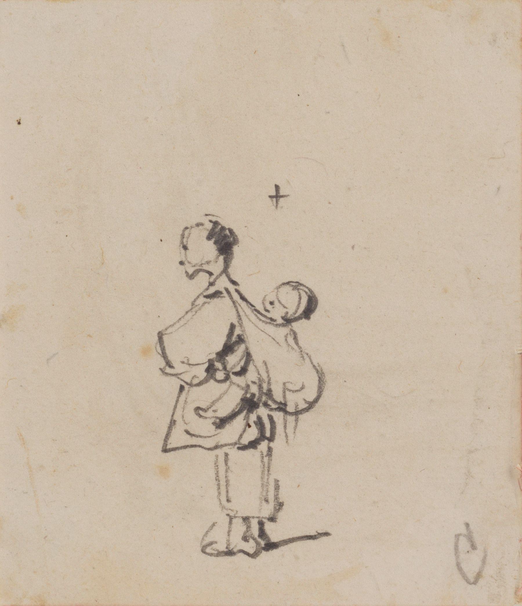 George Chinnery - Study of a Chinese mother and child
