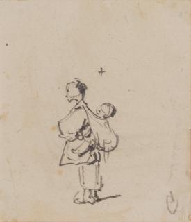 George Chinnery - Study of a Chinese mother and child